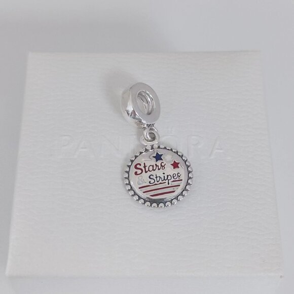 Pandora Stars & Stripes Dangle Charm, Red, White, & Blue Enamel Exclusive Charm - Picture 8 of 10